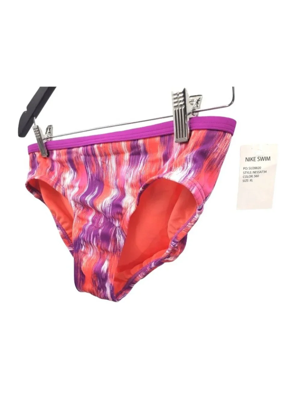 NIKE Junior XL Bikini Bottom Bathingsuit Vivid Purple Tie-dye Purple Swimwear